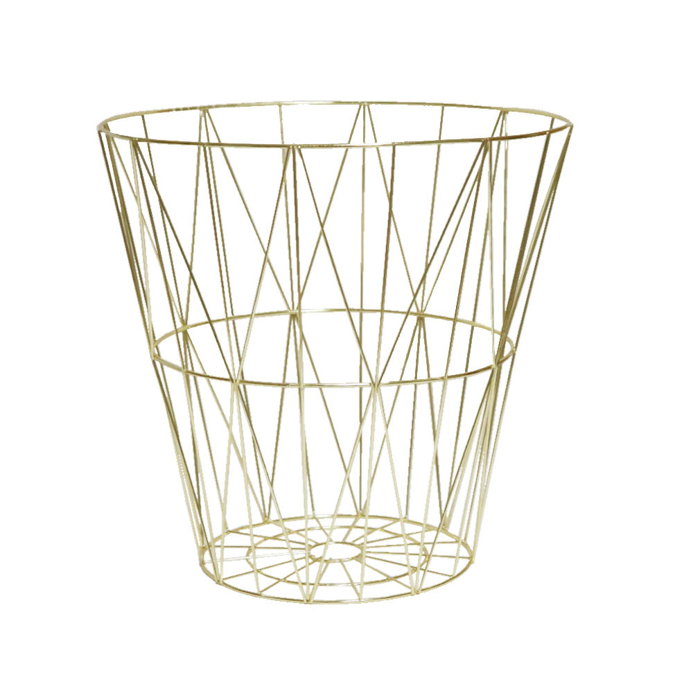 ワイヤーバスケット 大きめ 洗濯かご ゴミ箱 おしゃれ スチール製 ランドリーバスケット 収納かご 北欧風 製品寸法:約33x33x33cm