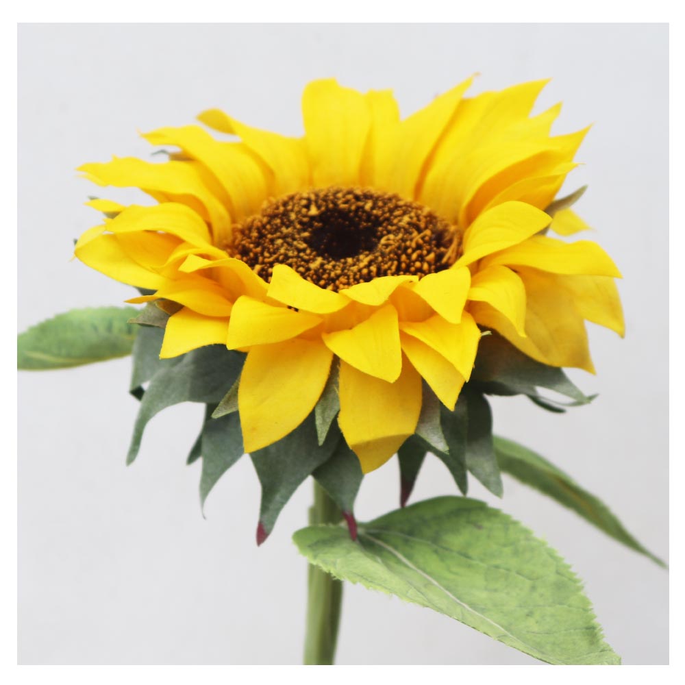 ヒマワリ 向日葵 造花 フェイクグリーン 1本 ギフト・プレゼント 夏・サマーシーズン 花の直径約15cm、全体長さ約70cm