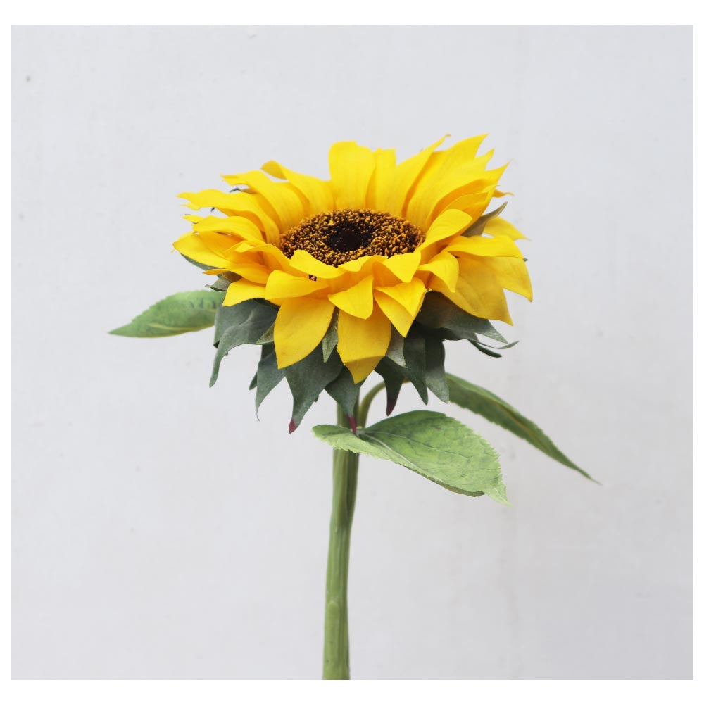 ヒマワリ 向日葵 造花 フェイクグリーン 1本 ギフト・プレゼント 夏・サマーシーズン 花の直径約15cm、全体長さ約70cm
