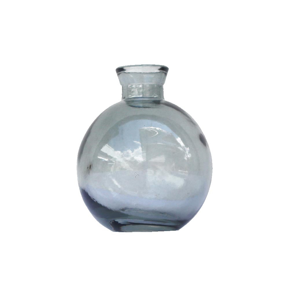 小さなガラス花瓶 フラワーベース ガラス おしゃれ インテリア カラー:グレー 高さ9cm