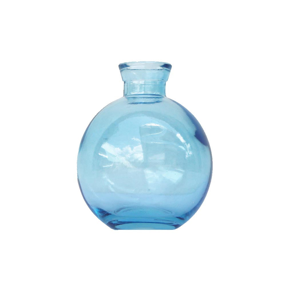 小さなガラス花瓶 フラワーベース ガラス おしゃれ インテリア カラー:ブルー 高さ9cm