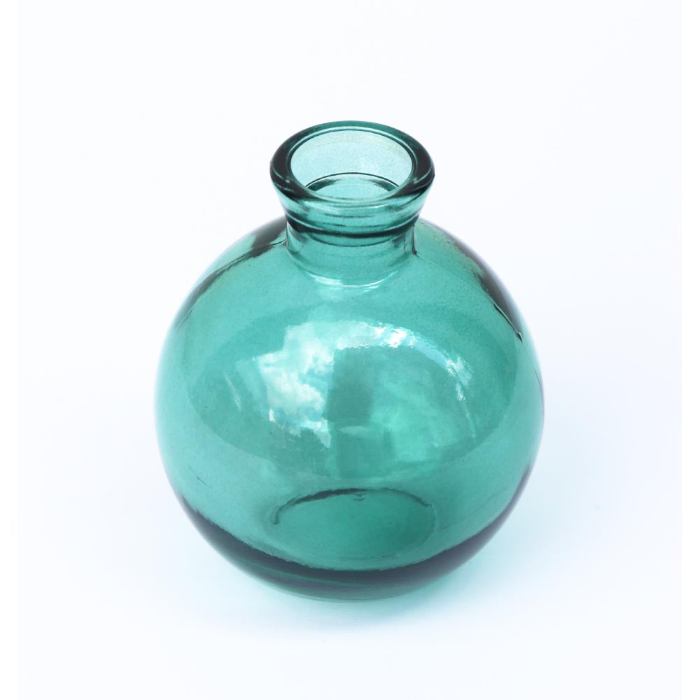 小さなガラス花瓶 フラワーベース ガラス おしゃれ インテリア カラー:グリーン 高さ9cm
