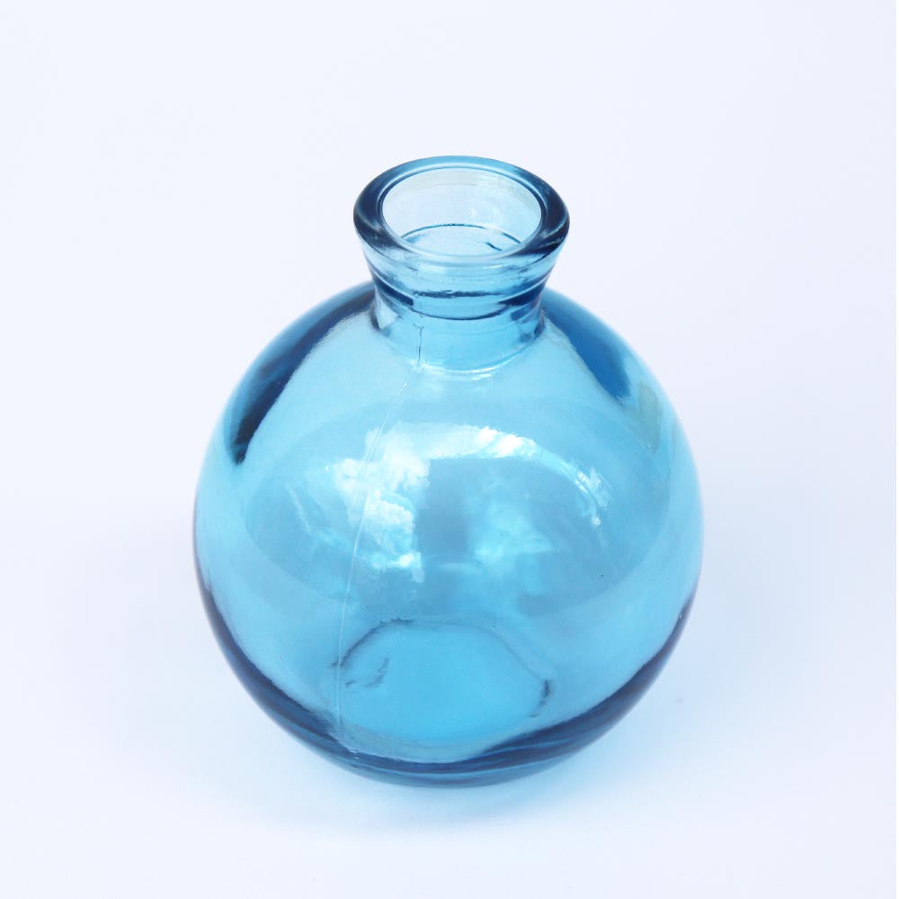 小さなガラス花瓶 フラワーベース ガラス おしゃれ インテリア カラー:ブルー 高さ9cm