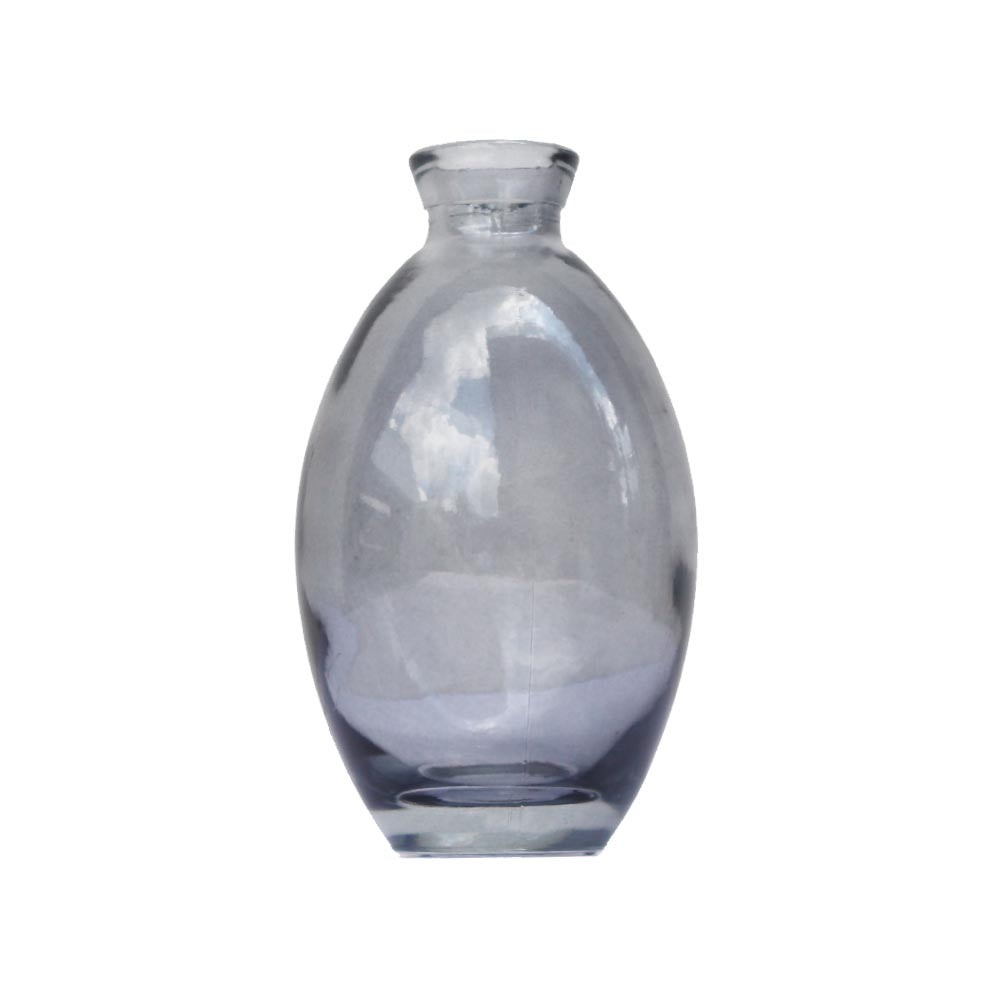 小さなガラス花瓶 フラワーベース ガラス おしゃれ インテリア カラー:グレー 高さ12cm