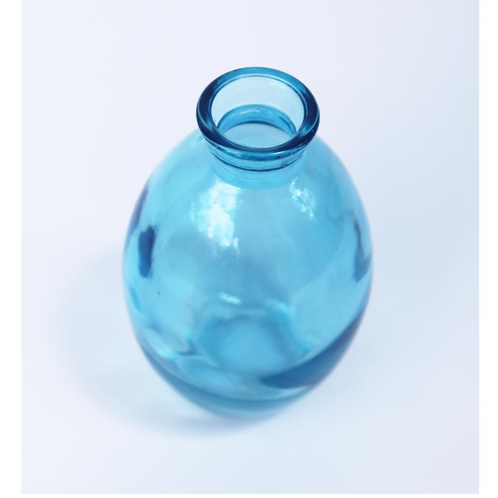 小さなガラス花瓶 フラワーベース ガラス おしゃれ インテリア カラー:ブルー 高さ12cm