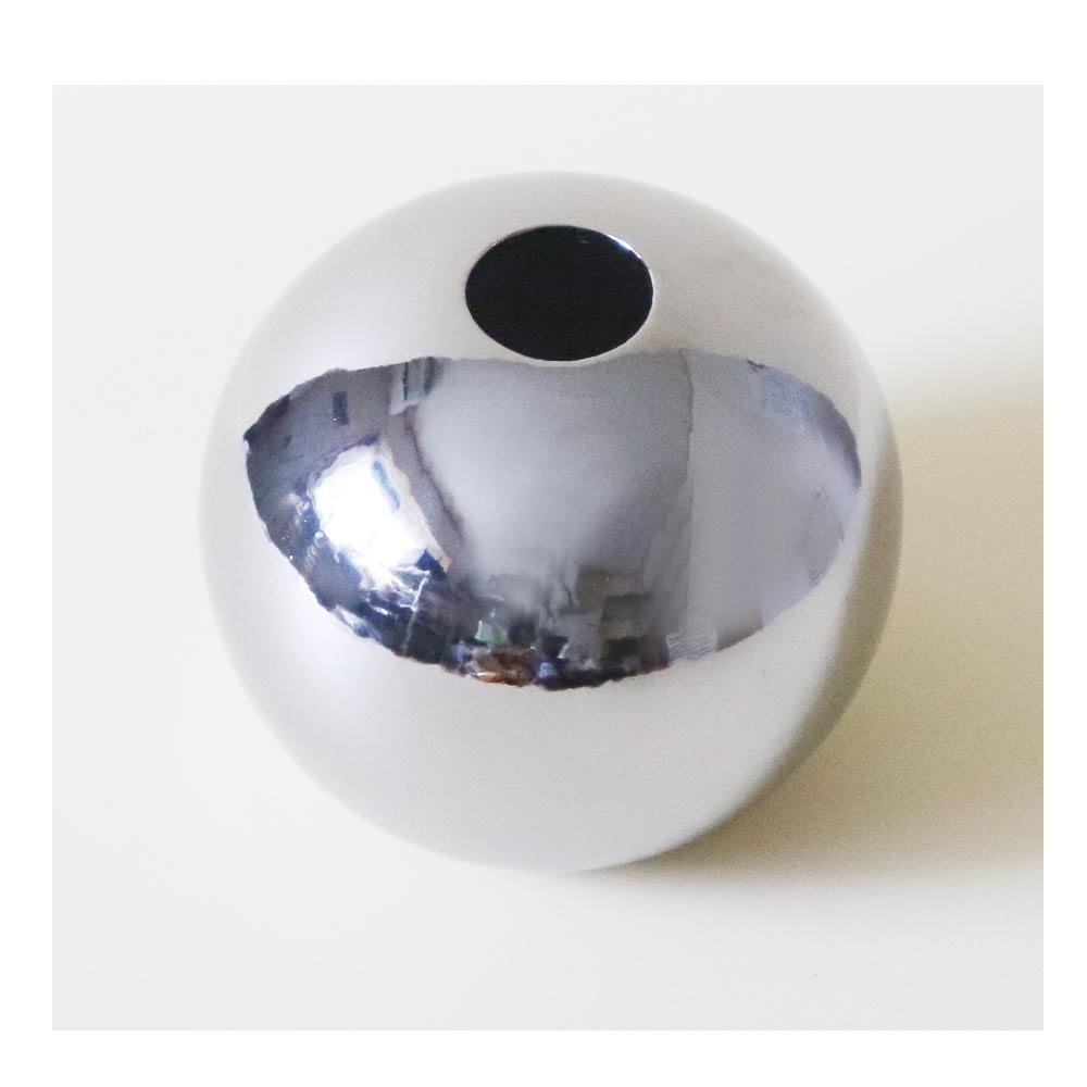 陶器 花瓶 シルバーカラー 球形 フラワーベース 丸型 インテリア 置物 リビング 玄関 モダン 北欧 ギフト サイズ:中 製品サイズ:約12x12x10cm