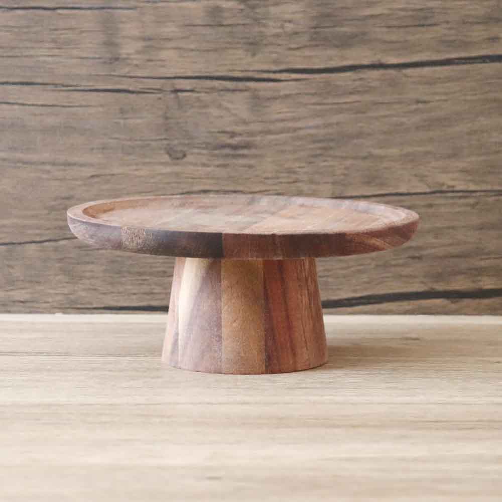 木製トレイ 円形 ディスプレイトレー 飾り台 小物置き 北欧 ナチュラル キッチン リビング 直径20cm、高さ8.5cm