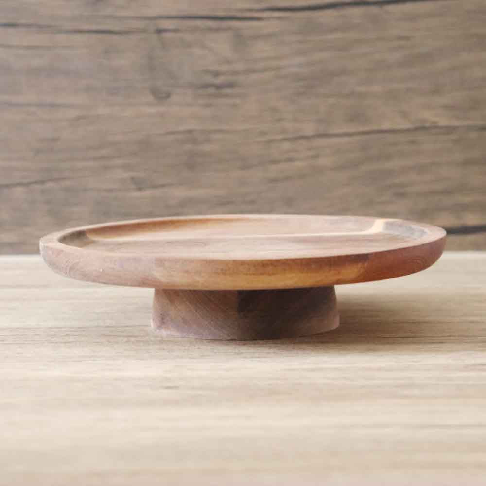 木製トレイ 円形 ディスプレイトレー 飾り台 小物置き 北欧 ナチュラル キッチン リビング 直径20cm、高さ5cm