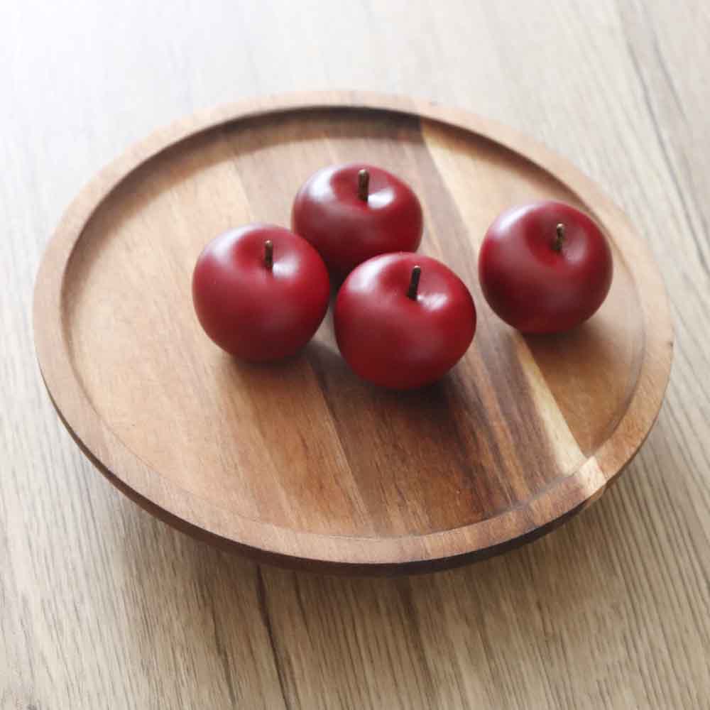 木製トレイ 円形 ディスプレイトレー 飾り台 小物置き 北欧 ナチュラル キッチン リビング 直径20cm、高さ5cm