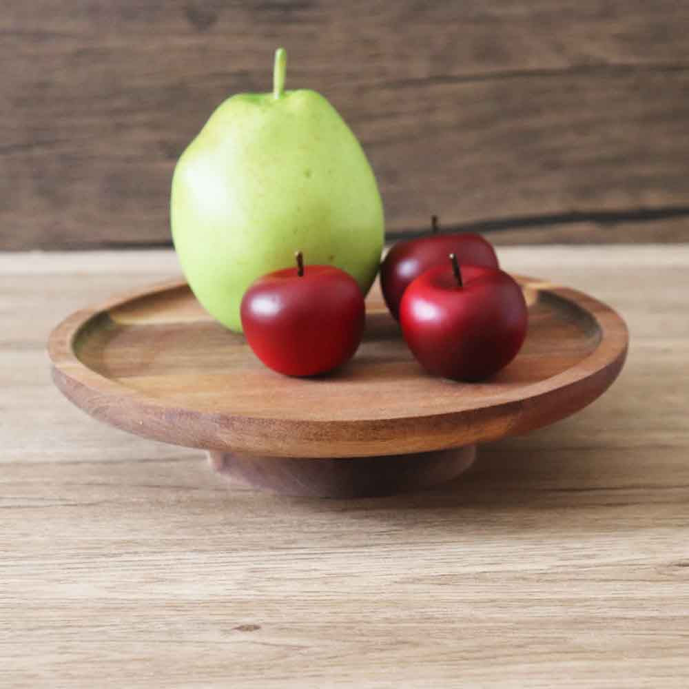 木製トレイ 円形 ディスプレイトレー 飾り台 小物置き 北欧 ナチュラル キッチン リビング 直径20cm、高さ5cm