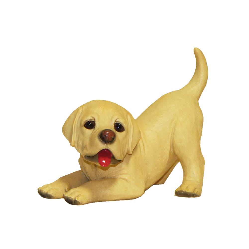 樹脂製 子犬 置物 オブジェ かわいい 犬の置き物 インテリア雑貨 玄関 リビング 飾り ラブラドールA