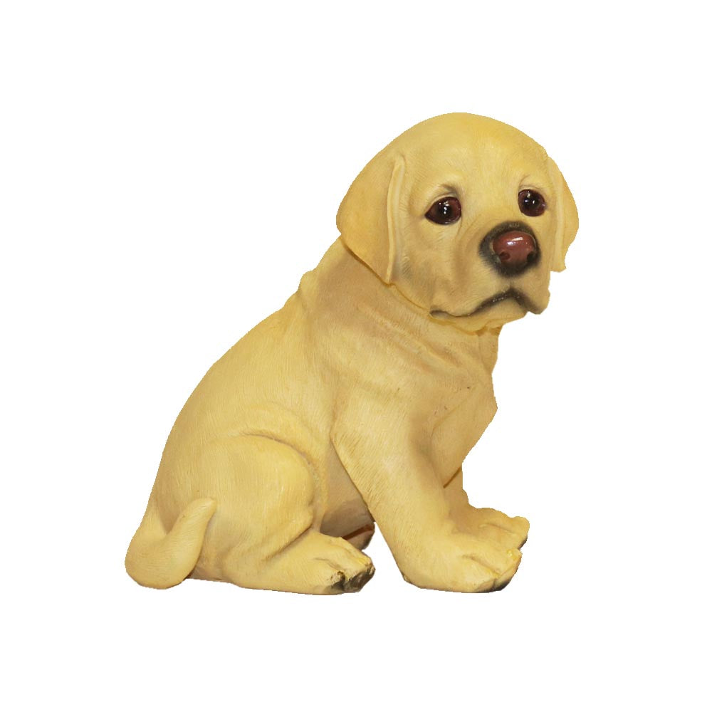 樹脂製 子犬 置物 オブジェ かわいい 犬の置き物 インテリア雑貨 玄関 リビング 飾り ラブラドールB