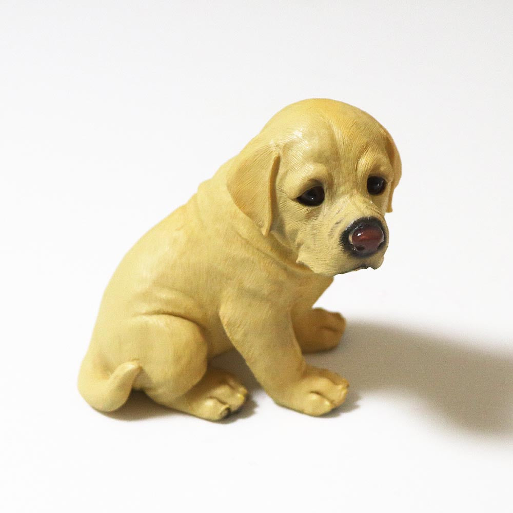 樹脂製 子犬 置物 オブジェ かわいい 犬の置き物 インテリア雑貨 玄関 リビング 飾り ラブラドールB