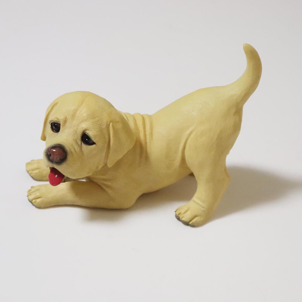 樹脂製 子犬 置物 オブジェ かわいい 犬の置き物 インテリア雑貨 玄関 リビング 飾り ラブラドールA