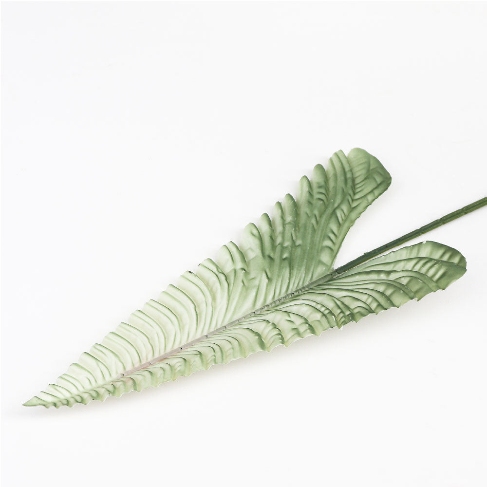 南国風 リーフ造花 フェイクグリーン トロピカルリーフ 人工観葉植物 撮影小物 店舗装飾 ディスプレイ 1本 カラー:ホワイト