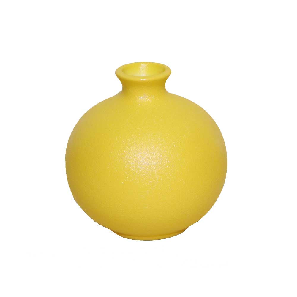 花瓶 フラワーベース 一輪挿し 陶器 シンプル 鉢植え カラー:イエロー3