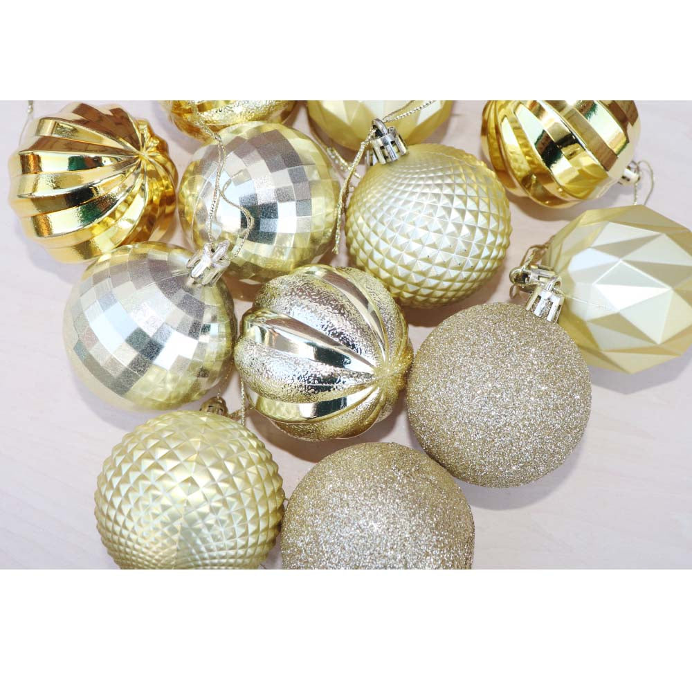 クリスマスボール 飾り 12個セット オーナメント クリスマスツリー 飾り付け ディスプレイ ゴールド 大きさ:直径6cm