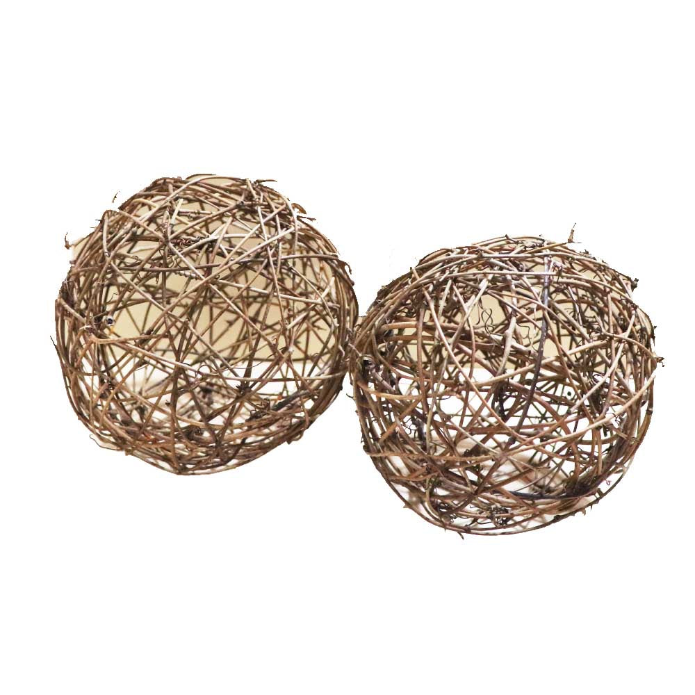 カーリーボール 球 造花 ドライフラワー 2個パック ディスプレイ 飾りつけ デコレーション 直径:約15cm