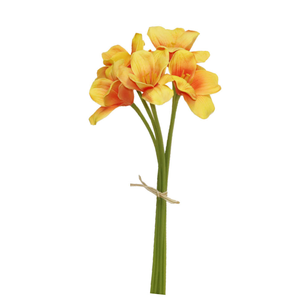 チューリップ 造花 イエローオレンジ 5本セット 飾り付け インテリア ディスプレイ 商品サイズ:長さ約47cm