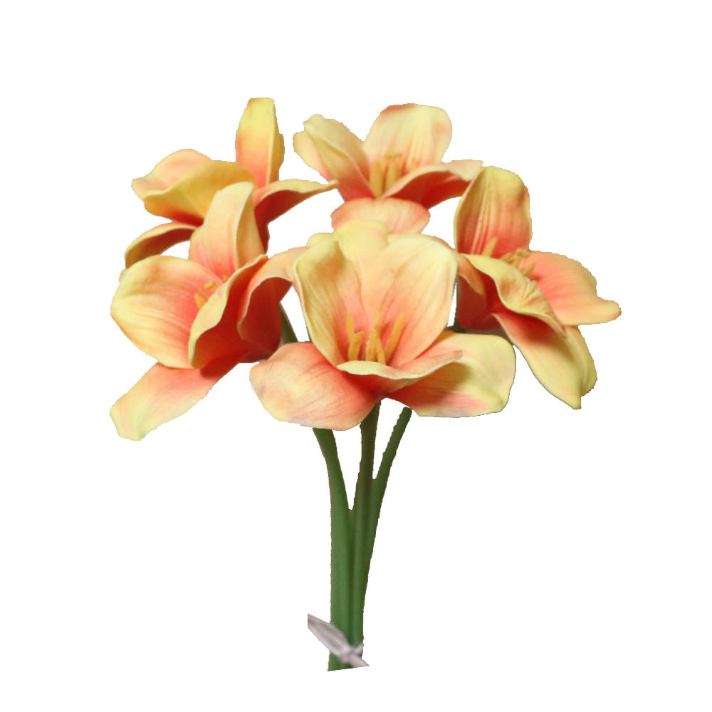 チューリップ 造花 イエローオレンジ 5本セット 飾り付け インテリア ディスプレイ 商品サイズ:長さ約47cm