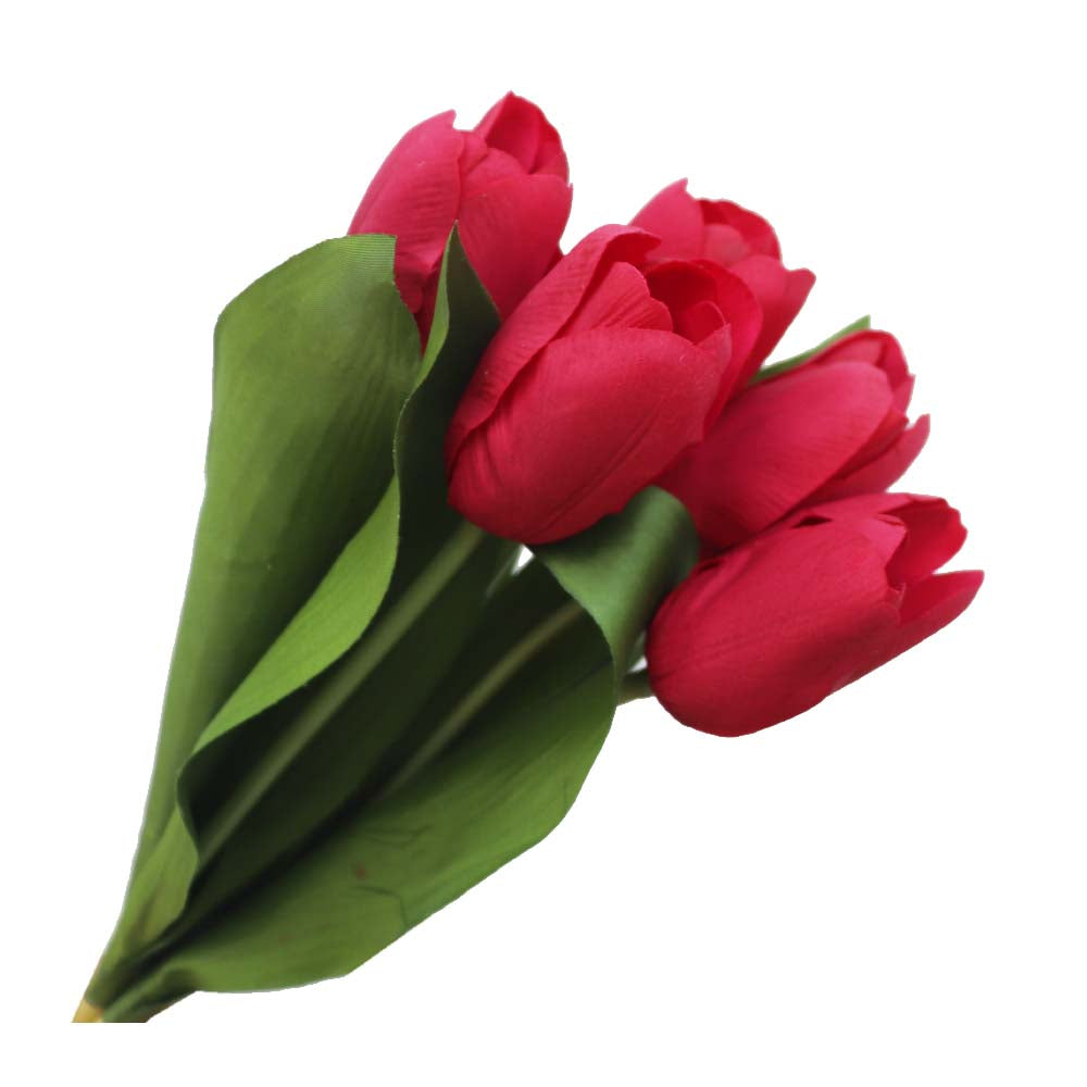 チューリップ 造花 レッド 5本セット 飾り付け インテリア ディスプレイ 商品サイズ:長さ約37cm