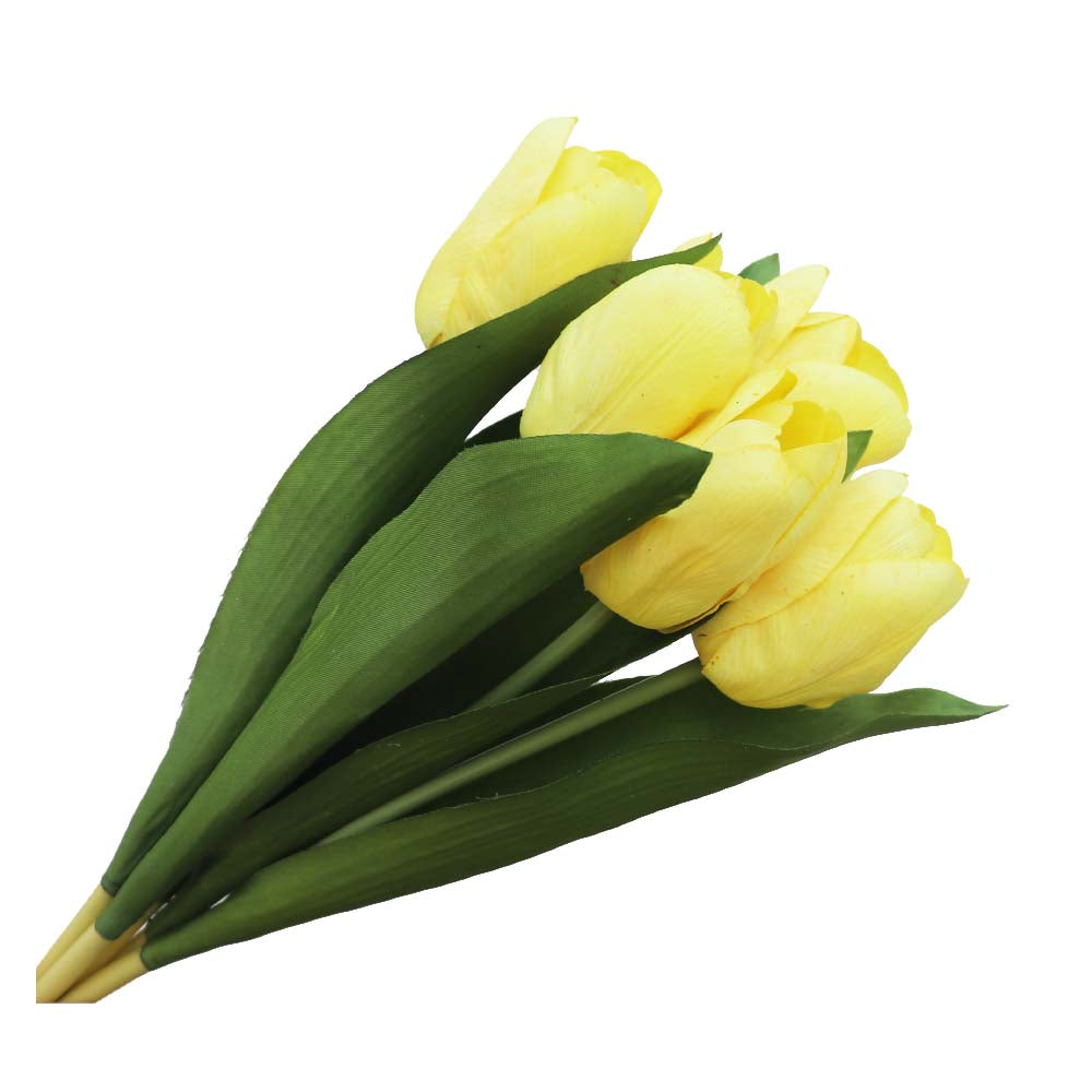 チューリップ 造花 イエロー 5本セット 飾り付け インテリア ディスプレイ 商品サイズ:長さ約37cm