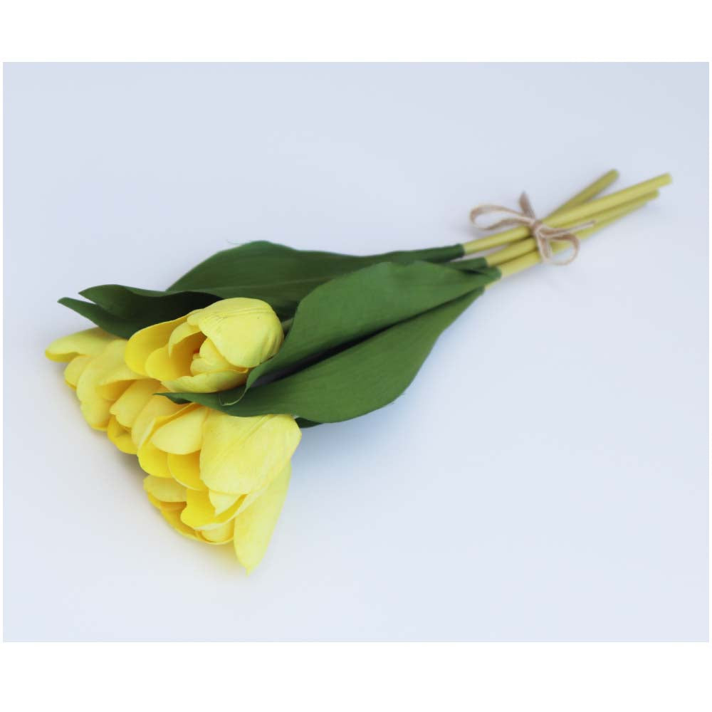 チューリップ 造花 イエロー 5本セット 飾り付け インテリア ディスプレイ 商品サイズ:長さ約37cm