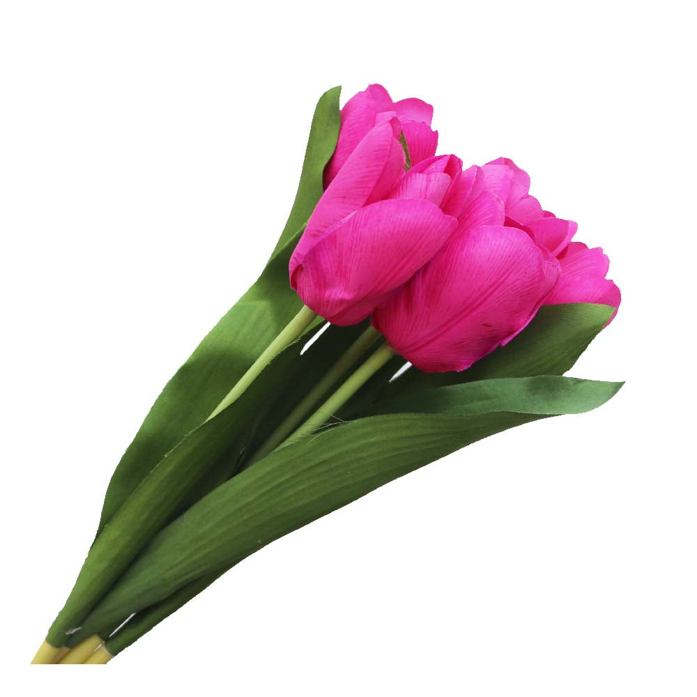 チューリップ 造花 ローズピンク 5本セット 飾り付け インテリア ディスプレイ 商品サイズ:長さ約37cm