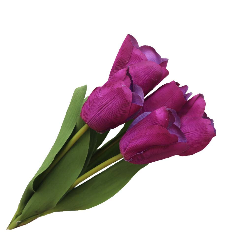 チューリップ 造花 パープル 5本セット 飾り付け インテリア ディスプレイ 商品サイズ:長さ約37cm