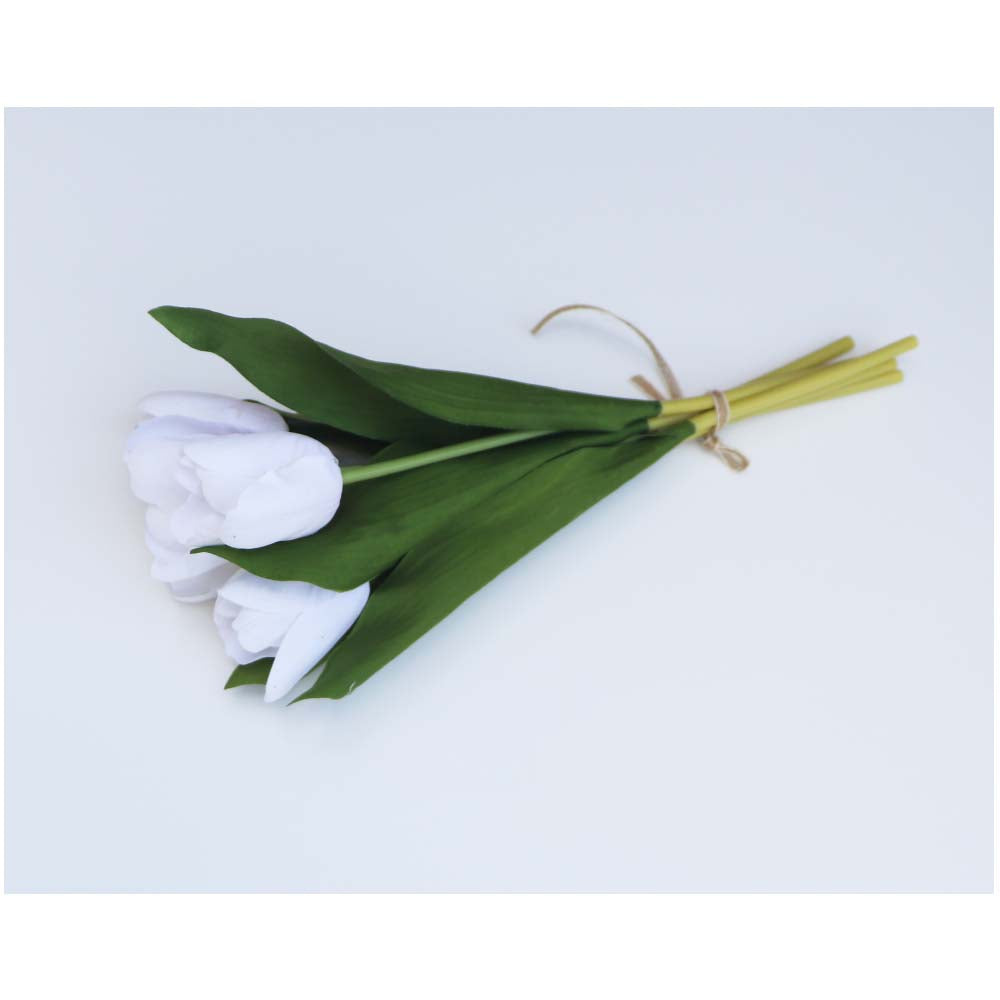 チューリップ 造花 ホワイト 5本セット 飾り付け インテリア ディスプレイ 商品サイズ:長さ約37cm