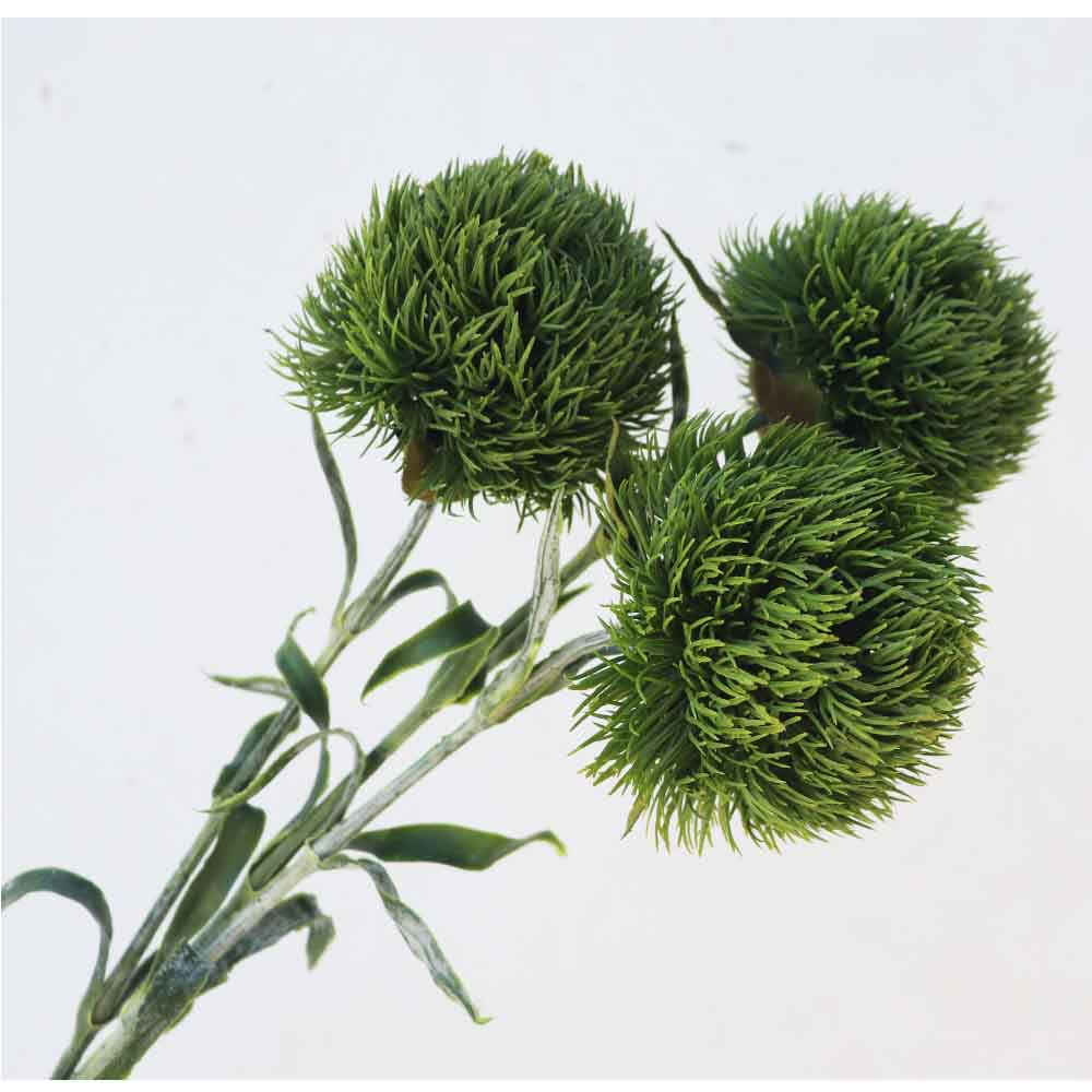 造花・フラワー 3本セット 観葉植物 フェイクグリーン カラー:グリーン 花の大きさ約8x8cm、全体長さ約55cm