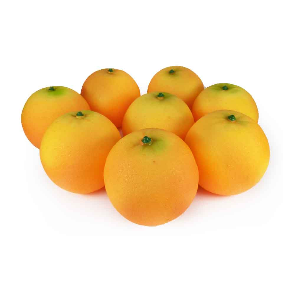 オレンジ　本物そっくりな果物模型　8個パック　食品サンプル　（ノーマル）　製品寸法：直径7cm　重量：10g　軽量タイプ