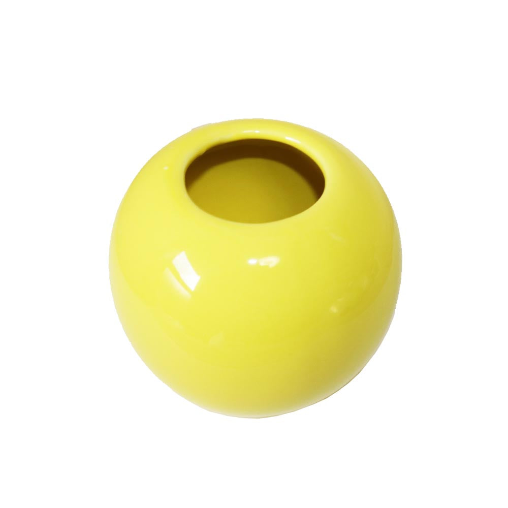 カラフルな花瓶 フラワーベース 鉢植え 陶器 ボウル シンプル カラー:イエロー 製品サイズ:直径約10cm 高さ約9cm 口径約5cm