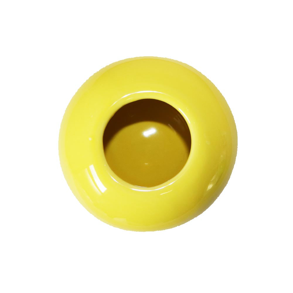 カラフルな花瓶 フラワーベース 鉢植え 陶器 ボウル シンプル カラー:イエロー 製品サイズ:直径約10cm 高さ約9cm 口径約5cm