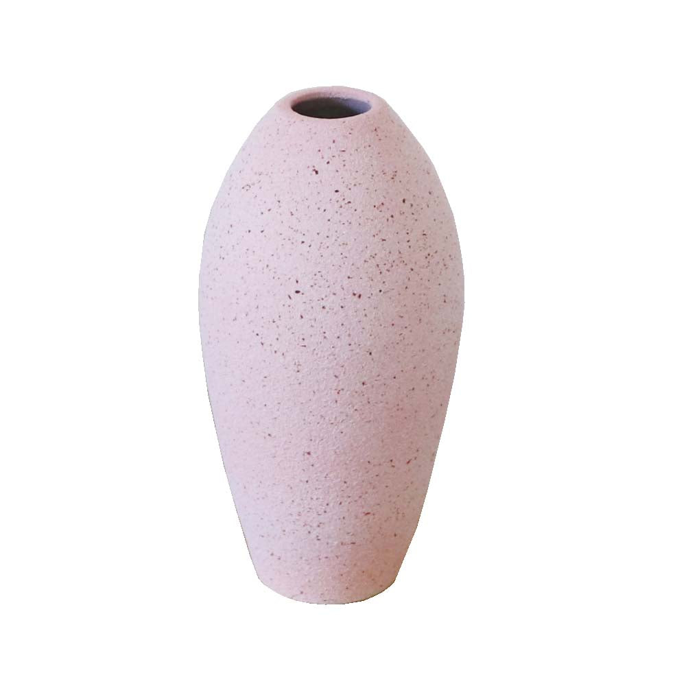 花瓶 フラワーベース 鉢植え 一輪挿し 陶器 シンプル カラー:ペールピンク 製品サイズ:直径約7cm 高さ約14cm 口径約2cm