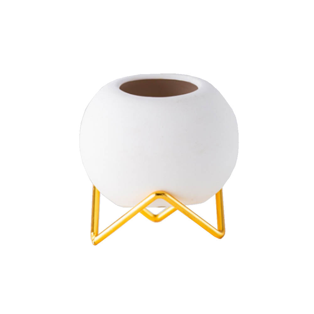 花瓶 フラワーベース 鉢植え 陶器 ボウル 水抜き穴なしタイプ カラー:ホワイト