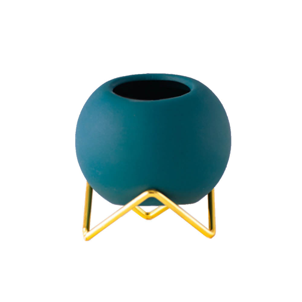 花瓶 フラワーベース 鉢植え 陶器 ボウル 水抜き穴なしタイプ カラー:ダークグリーン