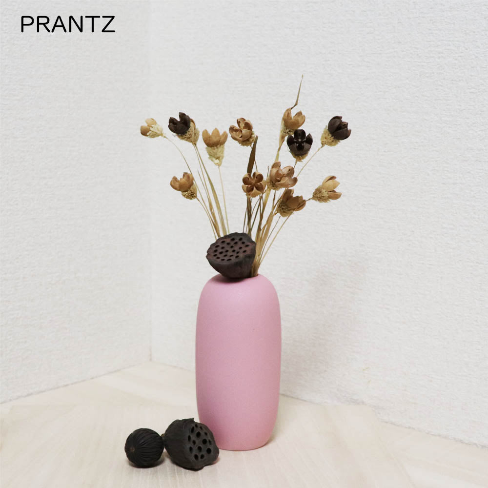 花瓶 フラワーベース 鉢植え 一輪挿し 陶器 シンプル カラー:ピンク 製品サイズ:直径約7cm 高さ約15cm 口径約3cm