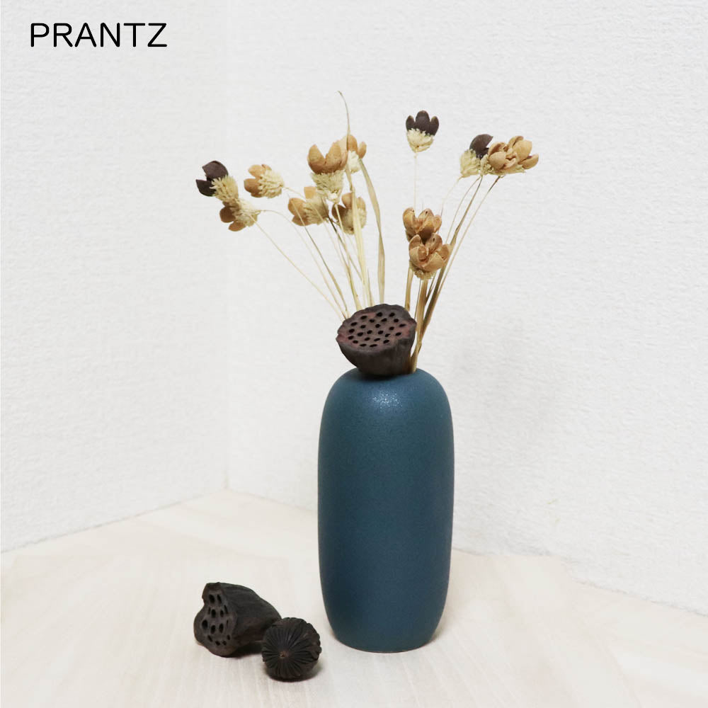 花瓶 フラワーベース 鉢植え 一輪挿し 陶器 シンプル カラー:グリーン 製品サイズ:直径約7cm 高さ約15cm 口径約3cm