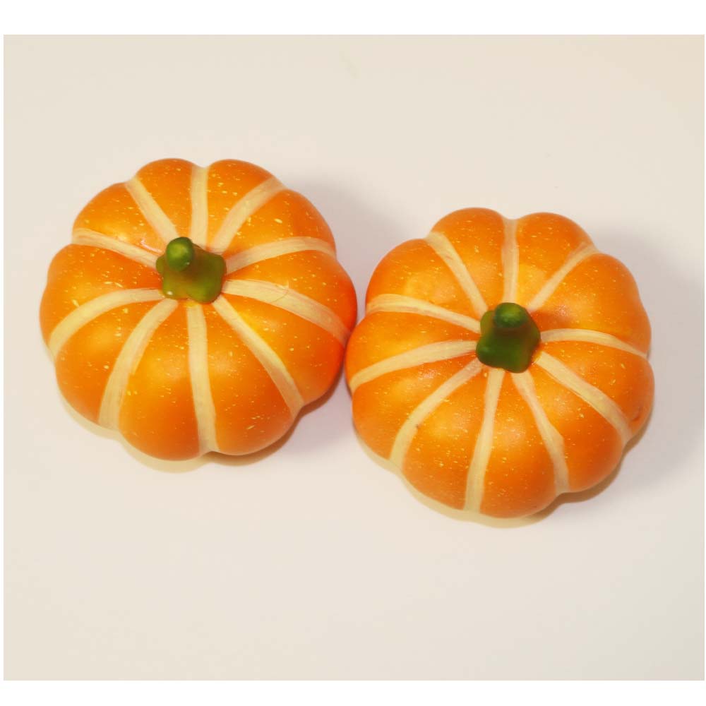 かぼちゃ模型　パンプキン　本物そっくりな果物・野菜模型　6個パック　食品サンプル　カラー：オレンジ