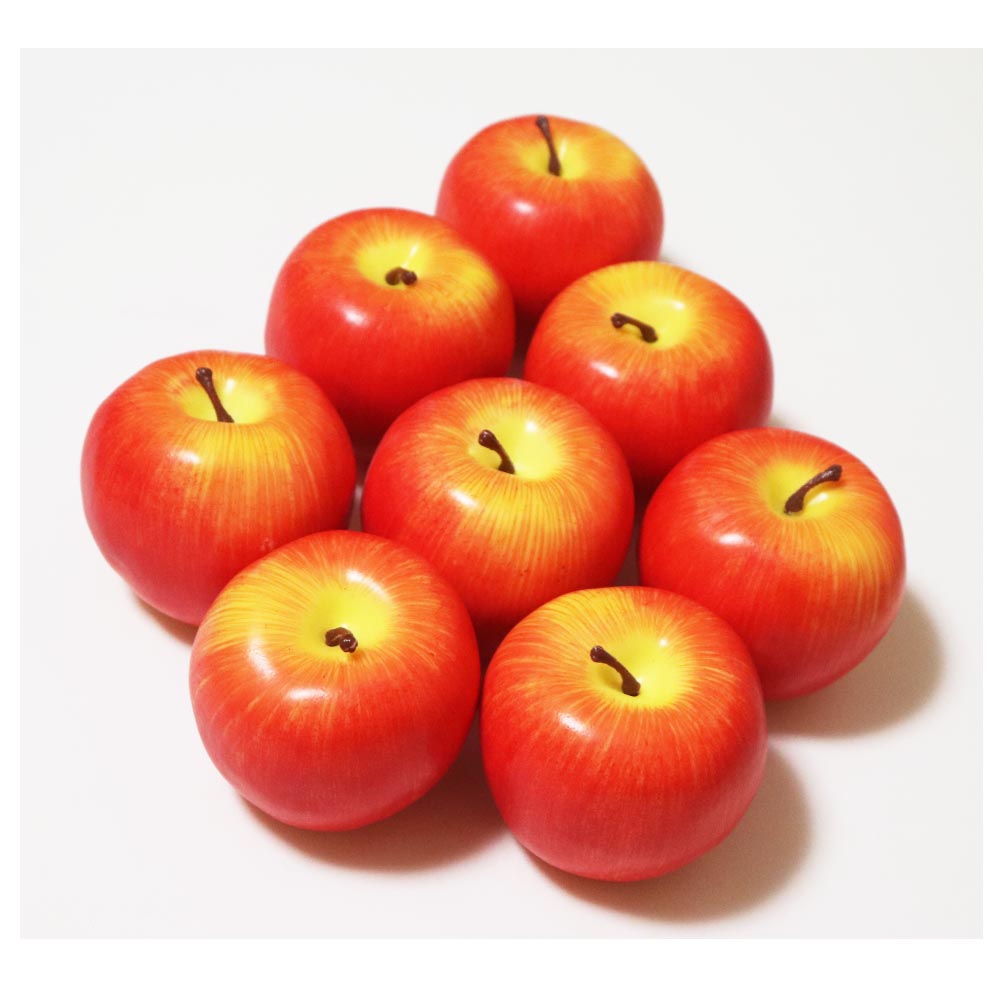 りんご　本物そっくりな模型　8個セット　食品サンプル　果物模型 (赤II)　大きさ：直径約8cm　1個あたりの重量：90g　重量色味も本物そっくりな模型