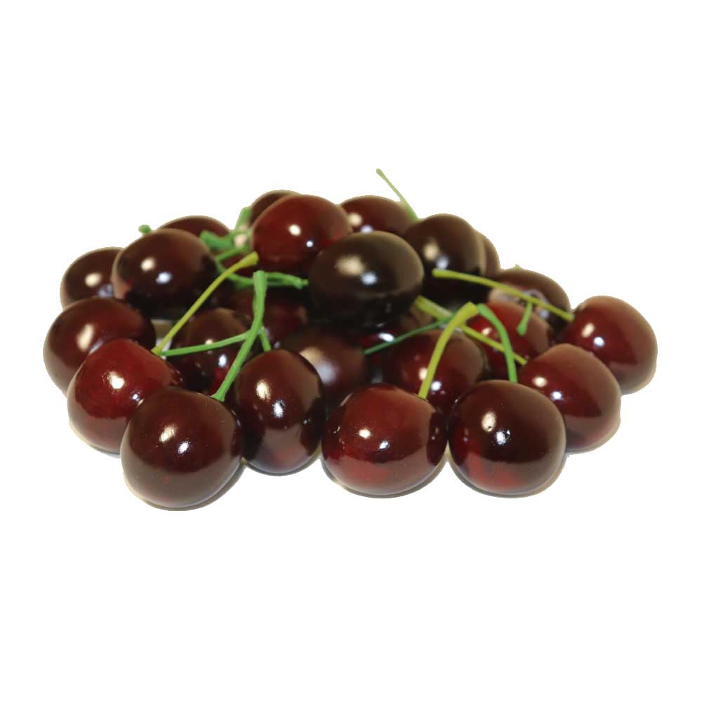 大きめサイズのチェリー模型　果物模型　さくらんぼ　30個パック　ディスプレイ　食品サンプル (ブラック)