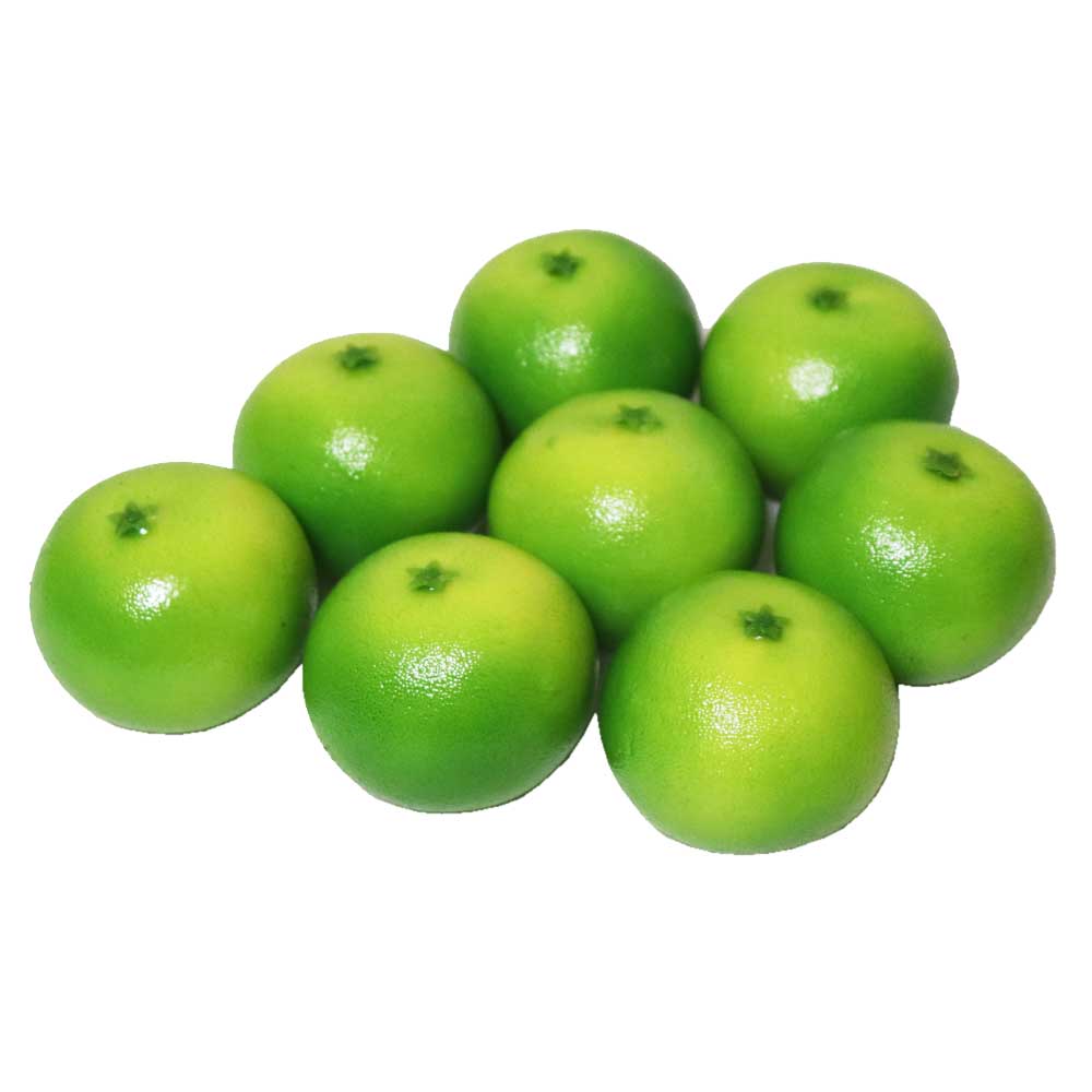 みかん模型 果物模型 本物そっくりの模型 8個パック 食品サンプル　タイプ（軽量・グリーン）