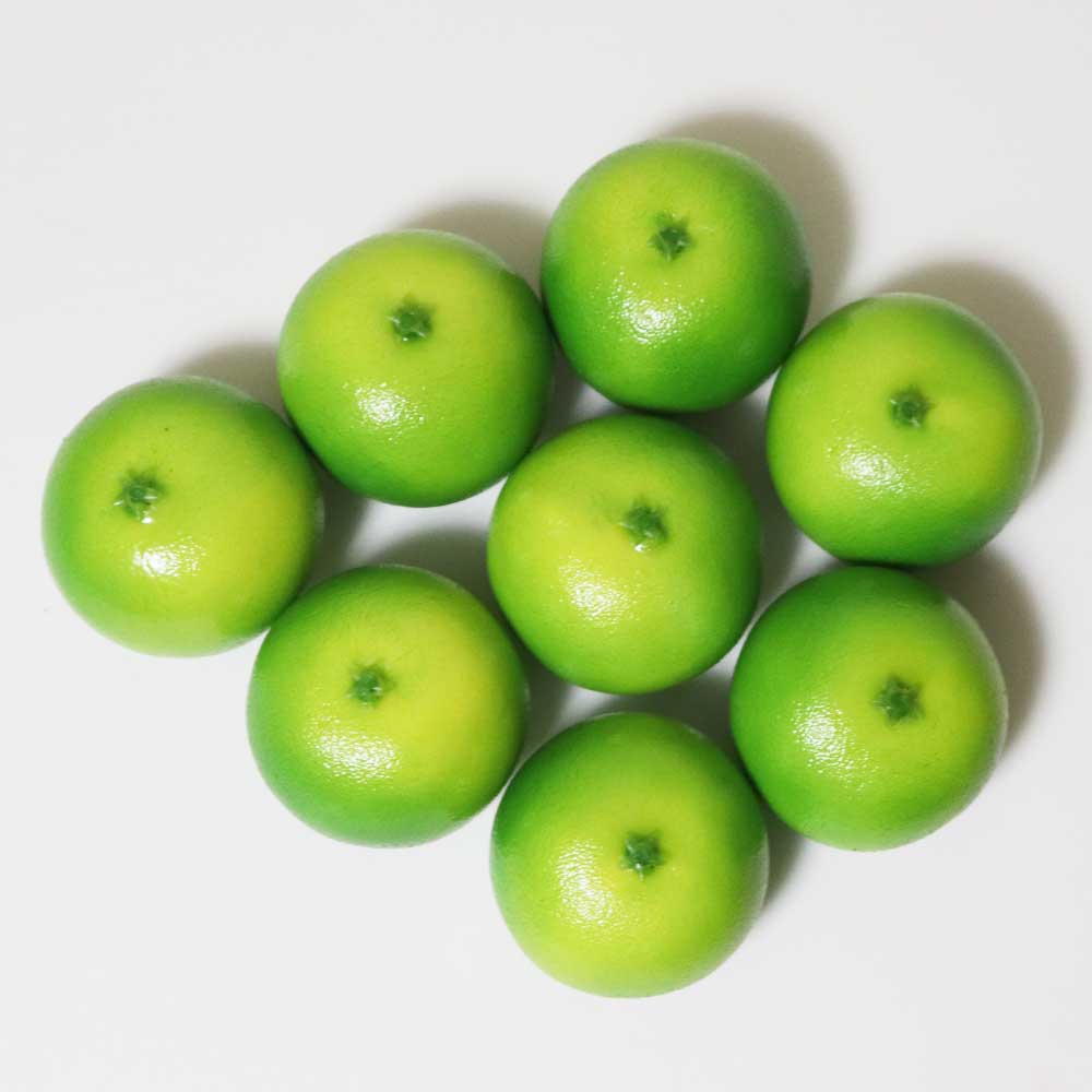 みかん模型 果物模型 本物そっくりの模型 8個パック 食品サンプル　タイプ（軽量・グリーン）