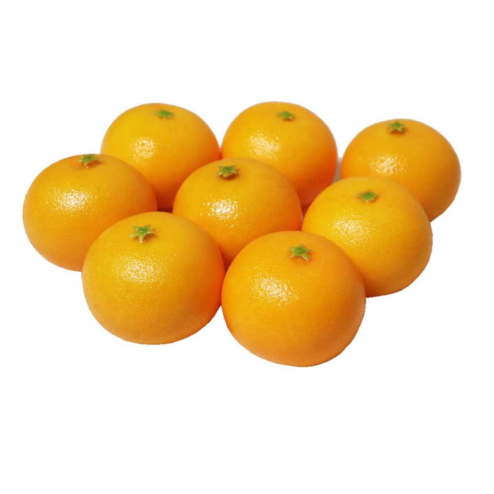 みかん模型 果物模型 本物そっくりの模型 8個パック 食品サンプル　タイプ（軽量・イエロー）