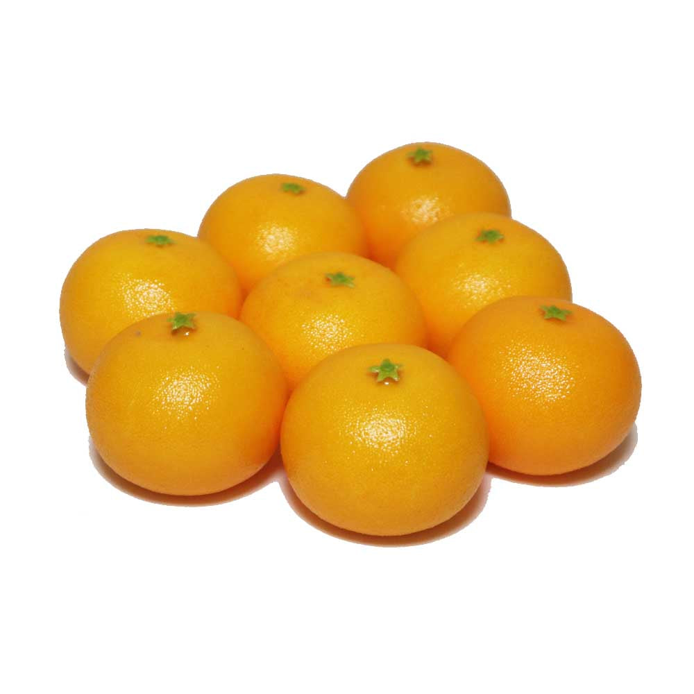 みかん模型 果物模型 本物そっくりの模型 8個パック 食品サンプル　タイプ（軽量・イエロー）