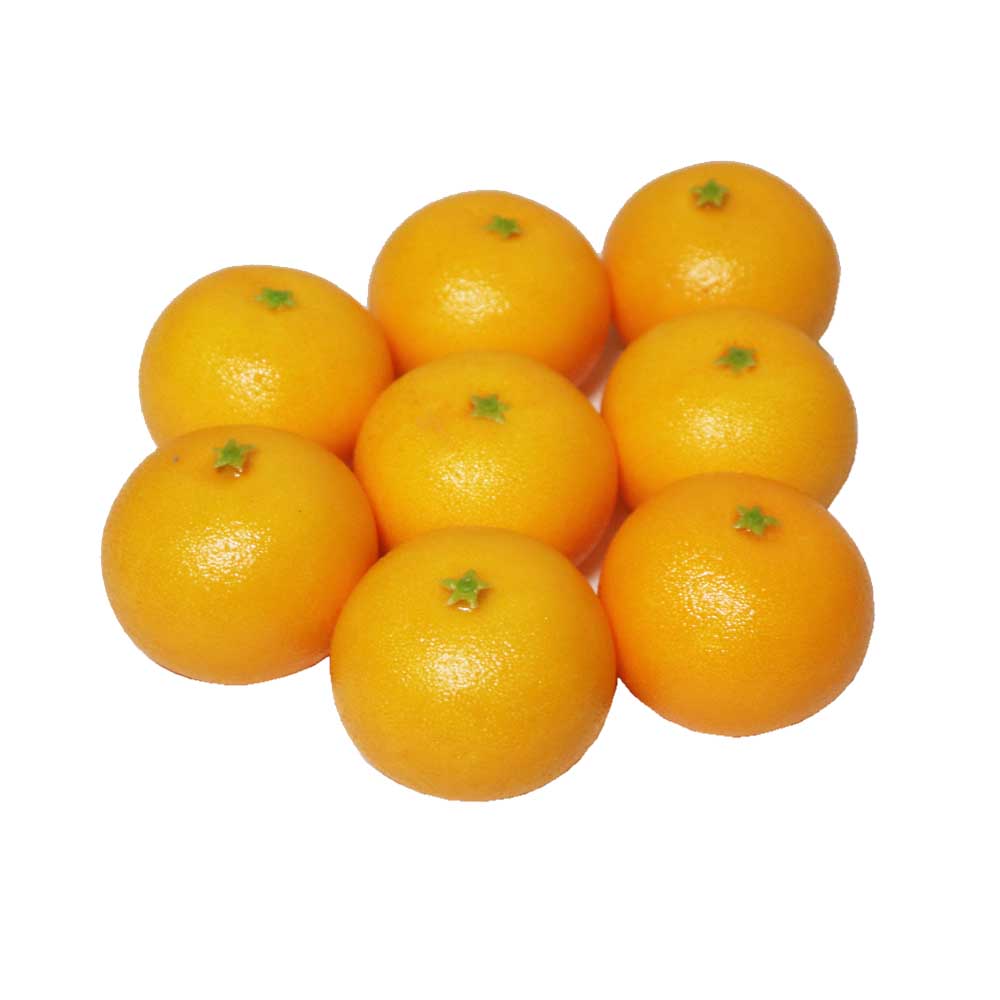 みかん模型 果物模型 本物そっくりの模型 8個パック 食品サンプル　タイプ（軽量・イエロー）