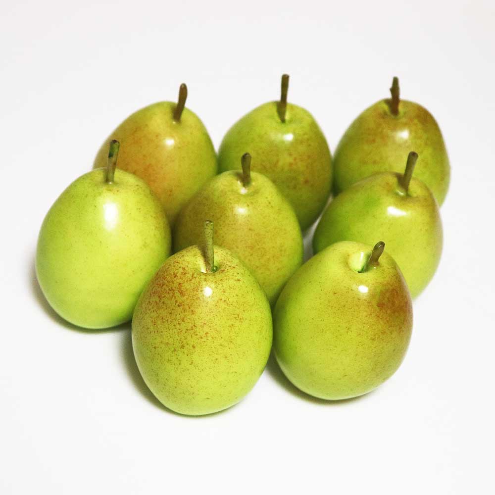 洋梨模型　洋なし　梨　本物そっくりな模型　8個セット　食品サンプル　果物模型　（グリーンEX）