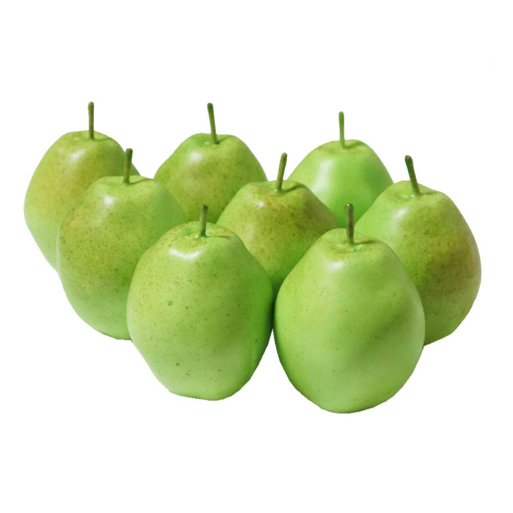 洋梨模型　洋なし　梨　本物そっくりな模型　8個セット　食品サンプル　果物模型　（グリーン小）