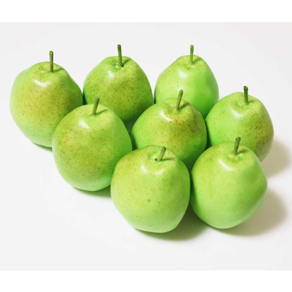 洋梨模型　洋なし　梨　本物そっくりな模型　8個セット　食品サンプル　果物模型　（グリーン小）